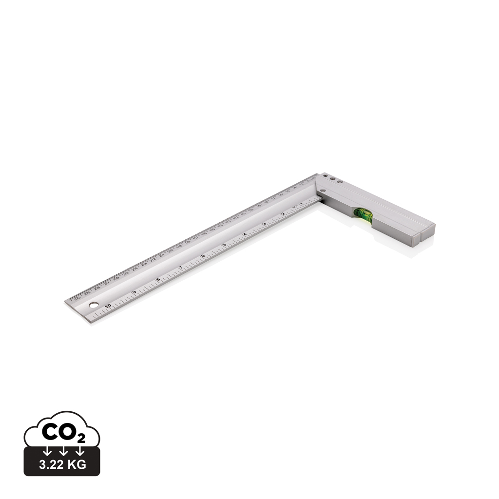Regla cuadrada profesional de aluminio con nivel integrado - Pozuelo de Alarcón
