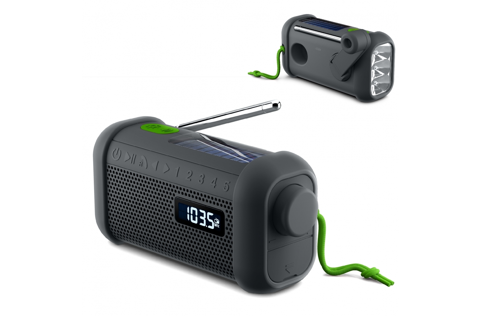 MH-08 | Muse radio, altavoz bluetooth con mecanismo solar y de cuerda
