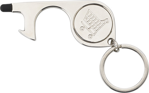 Abrepuertas de pantalla capacitiva de metal con llavero y moneda de carro - Collbató