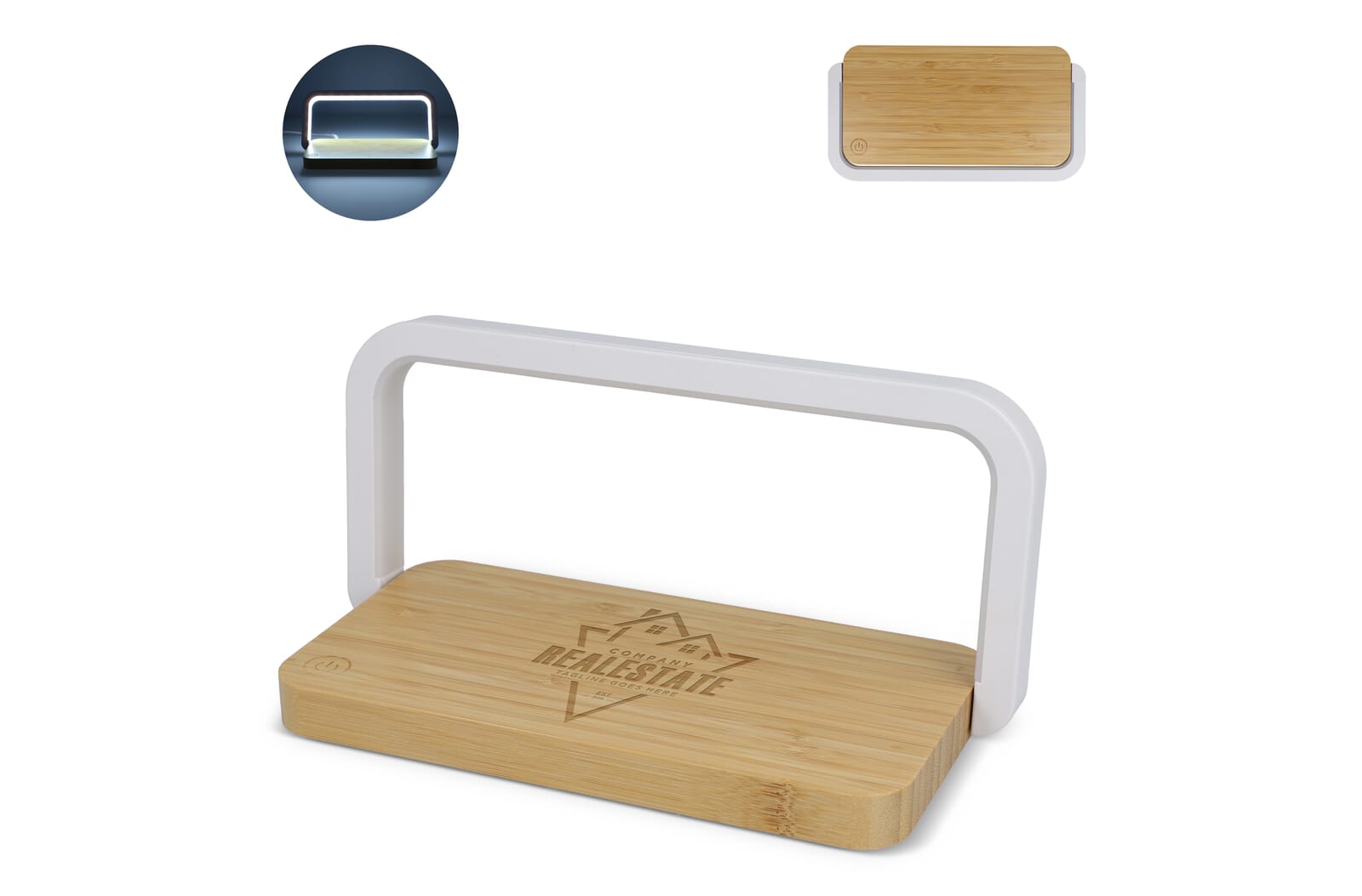 Cargador Inalámbrico de Bambú con Lámpara LED Regulable de 15W - Fabara