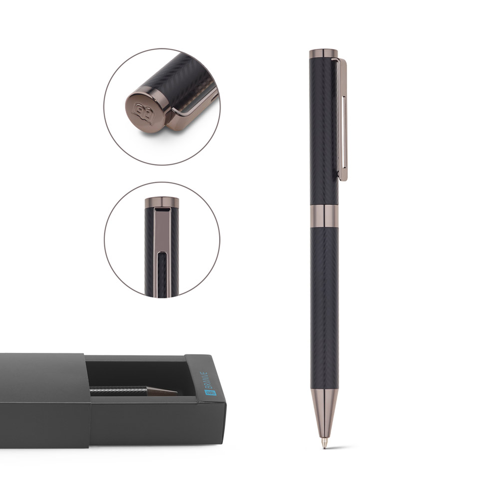 Elegante bolígrafo de metal en mate negro - Shere - Agüero