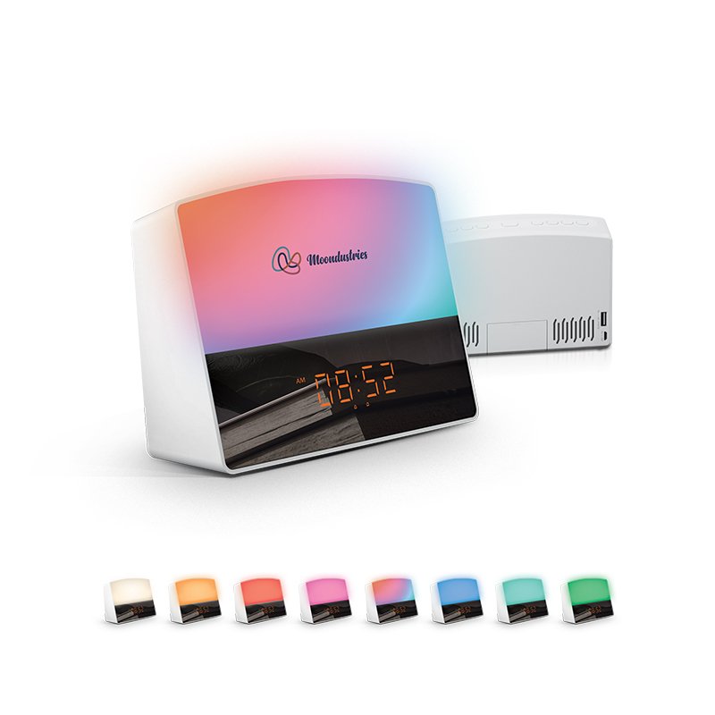 Despertador Brillante con Luz Ambiental (RADIO ALARM WITH WAKE UP LIGHT) - Sierra de Luna impreso con logotipo
