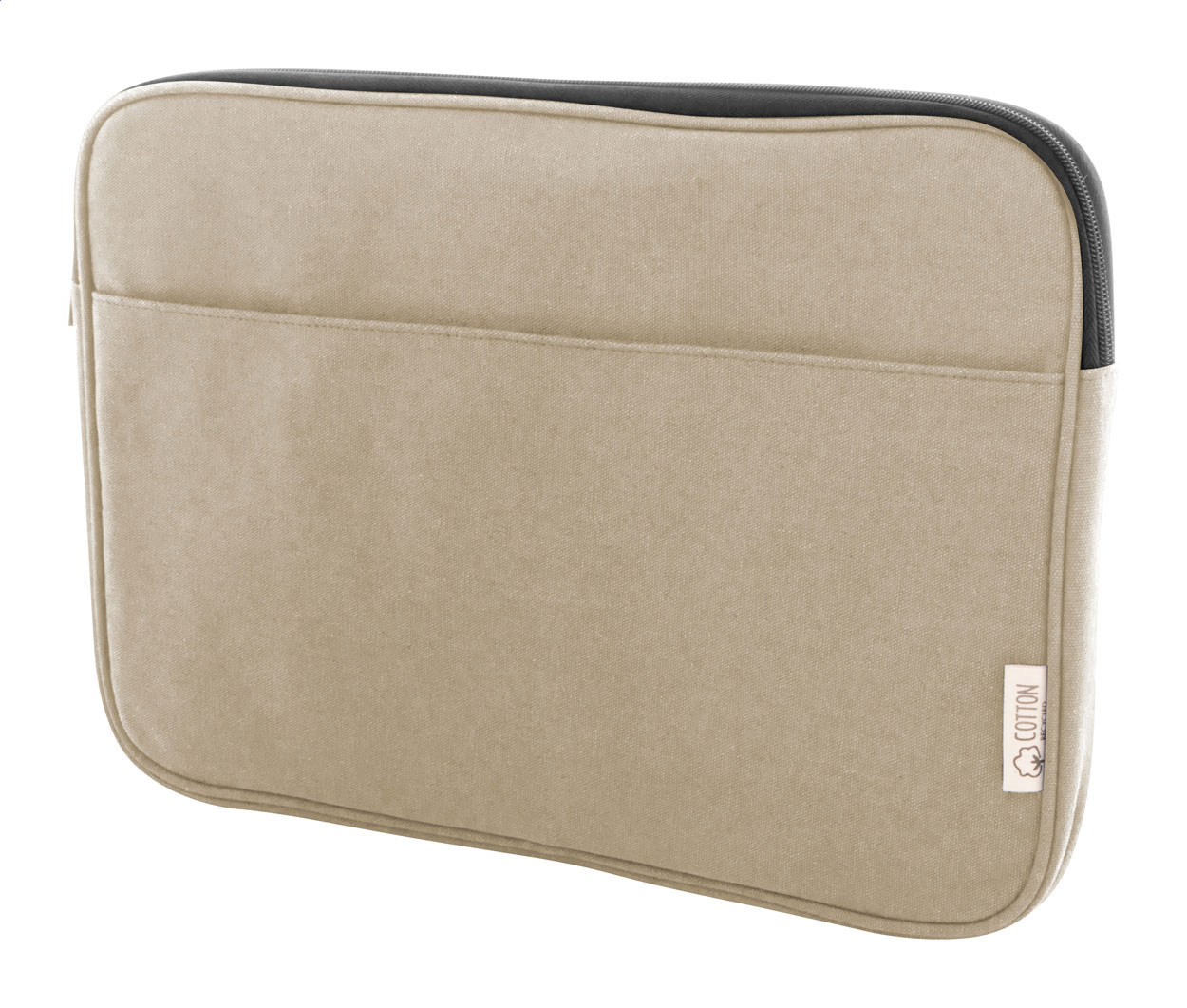 Bolsa de lona reciclada para portátil EcoGuard - Sant Fost de Campsentelles impreso con logotipo