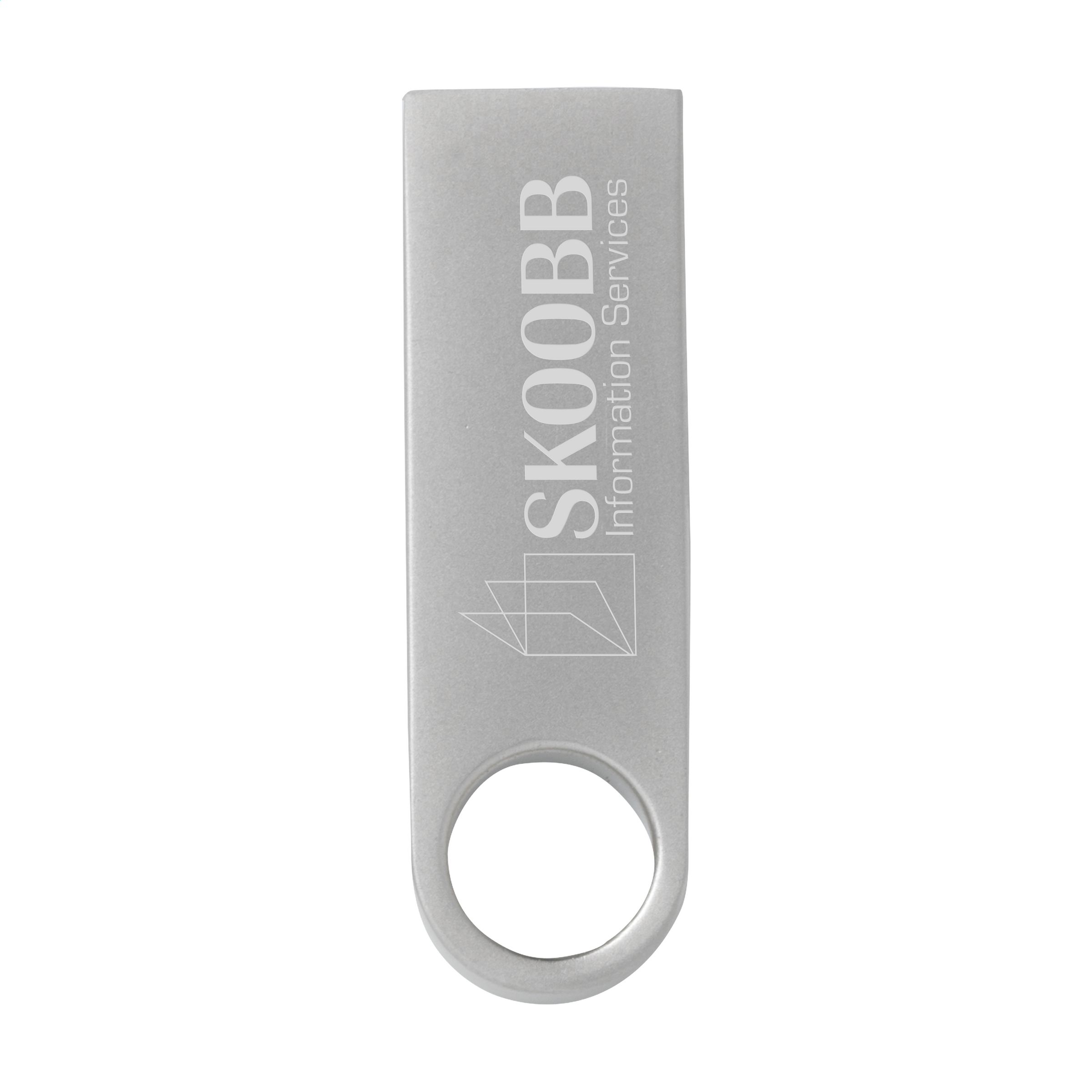 Llave USB de acero plateado - Compton - Huesca