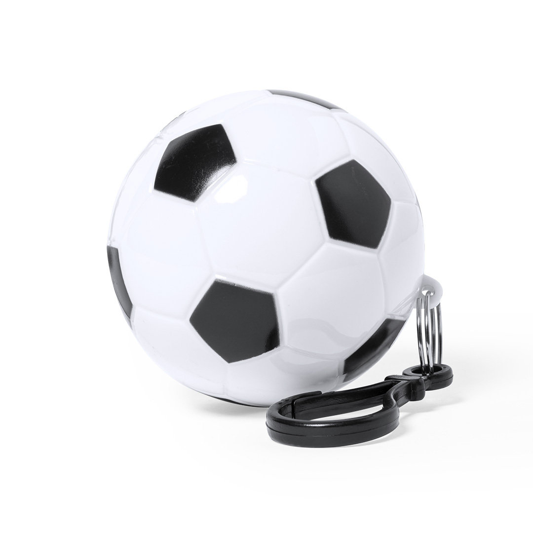 Poncho con diseño de fútbol en llavero con mosquetón - Segurilla