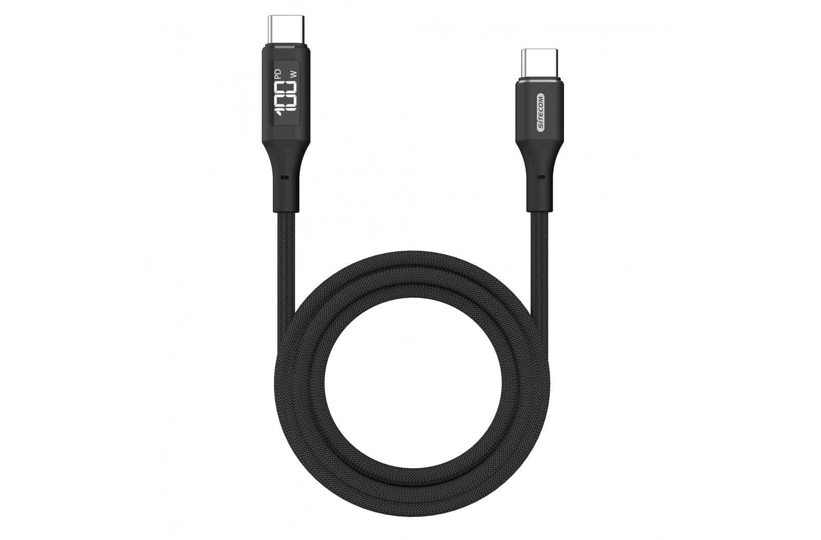 Cable de alimentación Sitecom CA-1005 de USB-C a USB-C con pantalla LED - Baños de Ebro/Mañueta