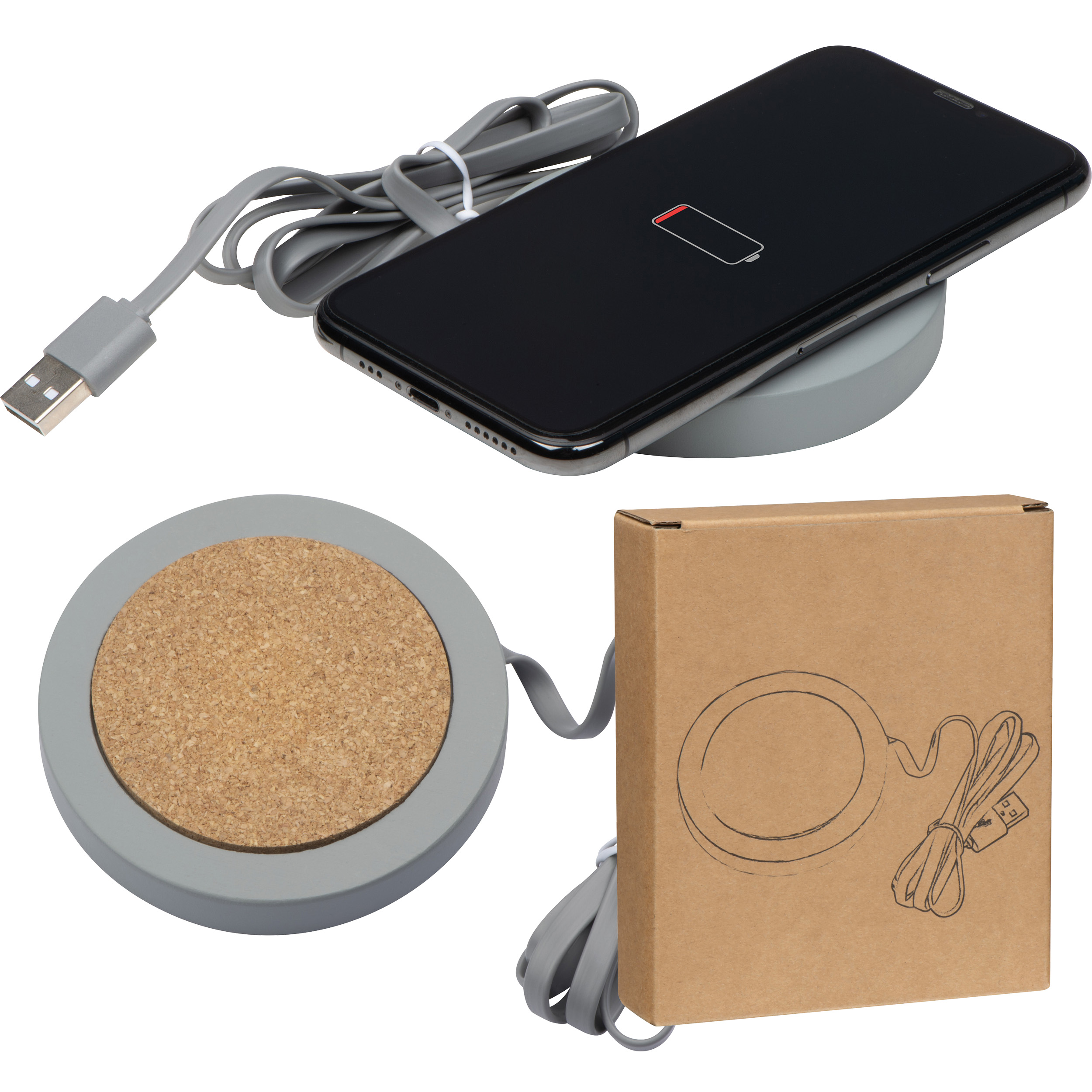 Cargador inalámbrico de corcho y piedra caliza - L'Hospitalet de Llobregat