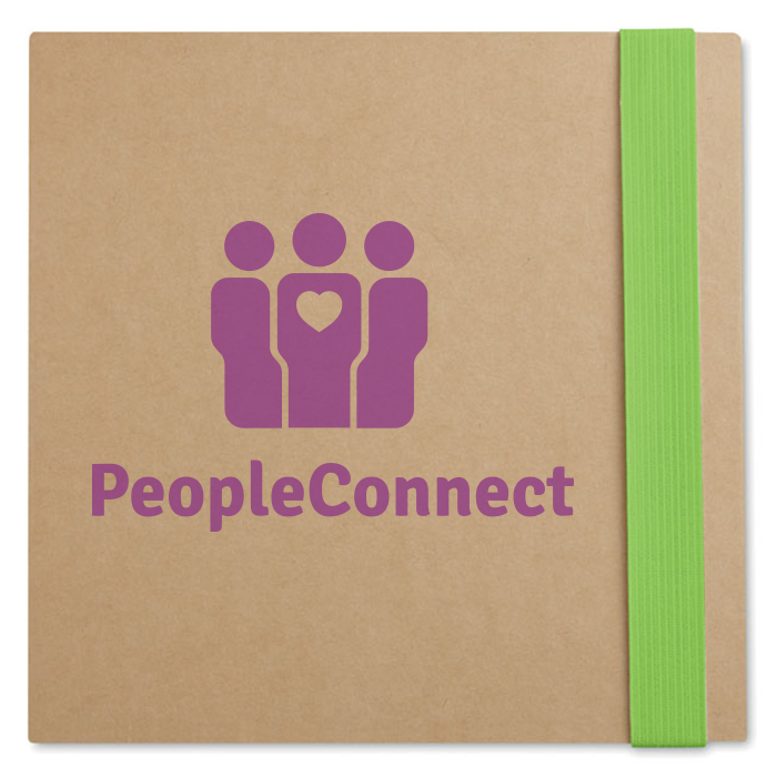 Cuaderno con Cubierta de Cartón Reciclado con Notas Adhesivas y Bolígrafo - Toques