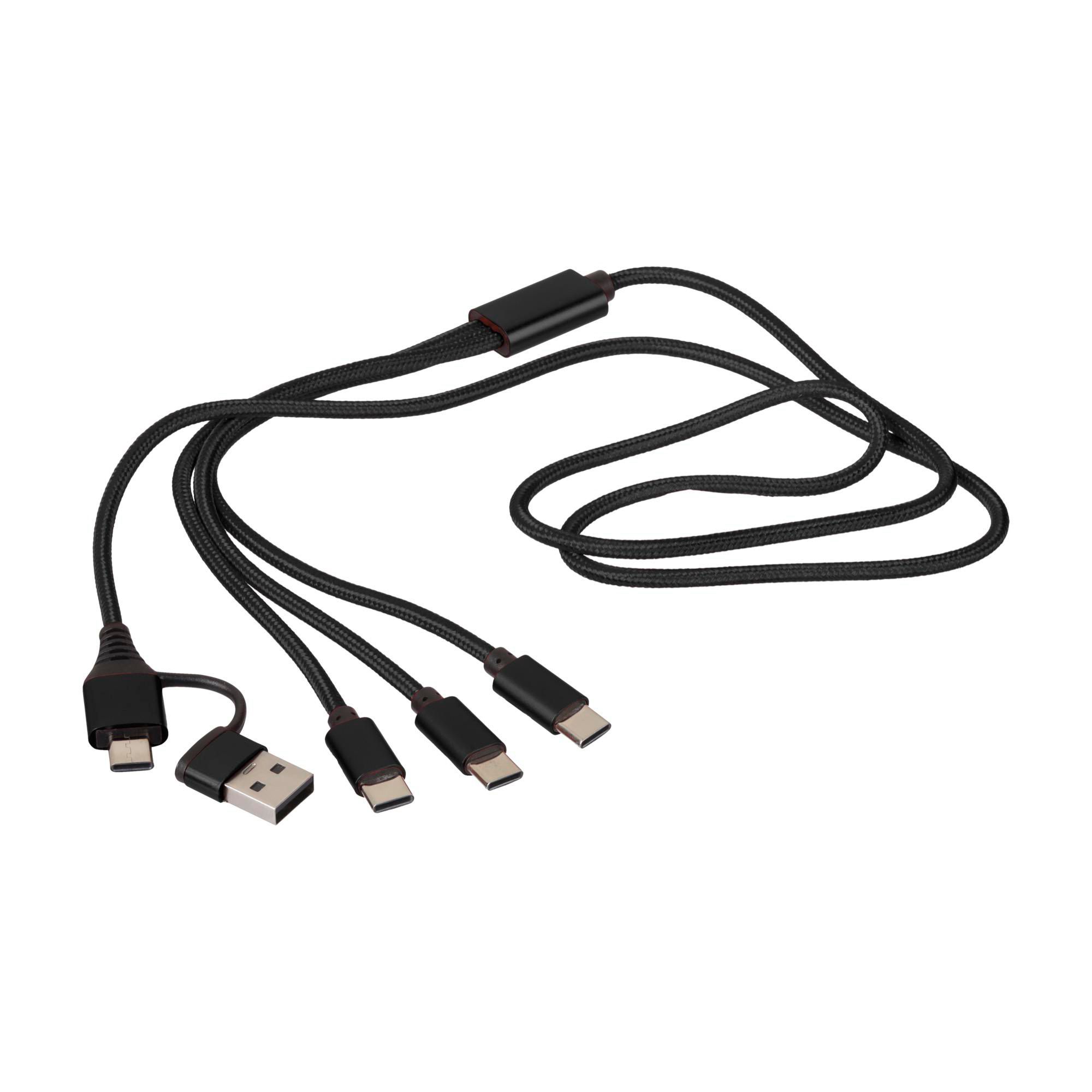 Cable de Carga Polivalente 6-en-1 - Villaluenga de la Sagra impreso con logotipo