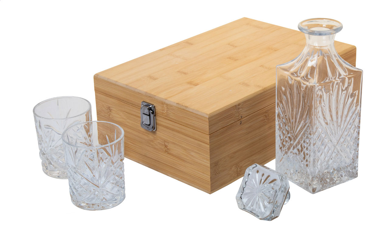 Conjunto de whisky de lujo en caja de bambú - Castellbell i el Vilar bedrukken met logo