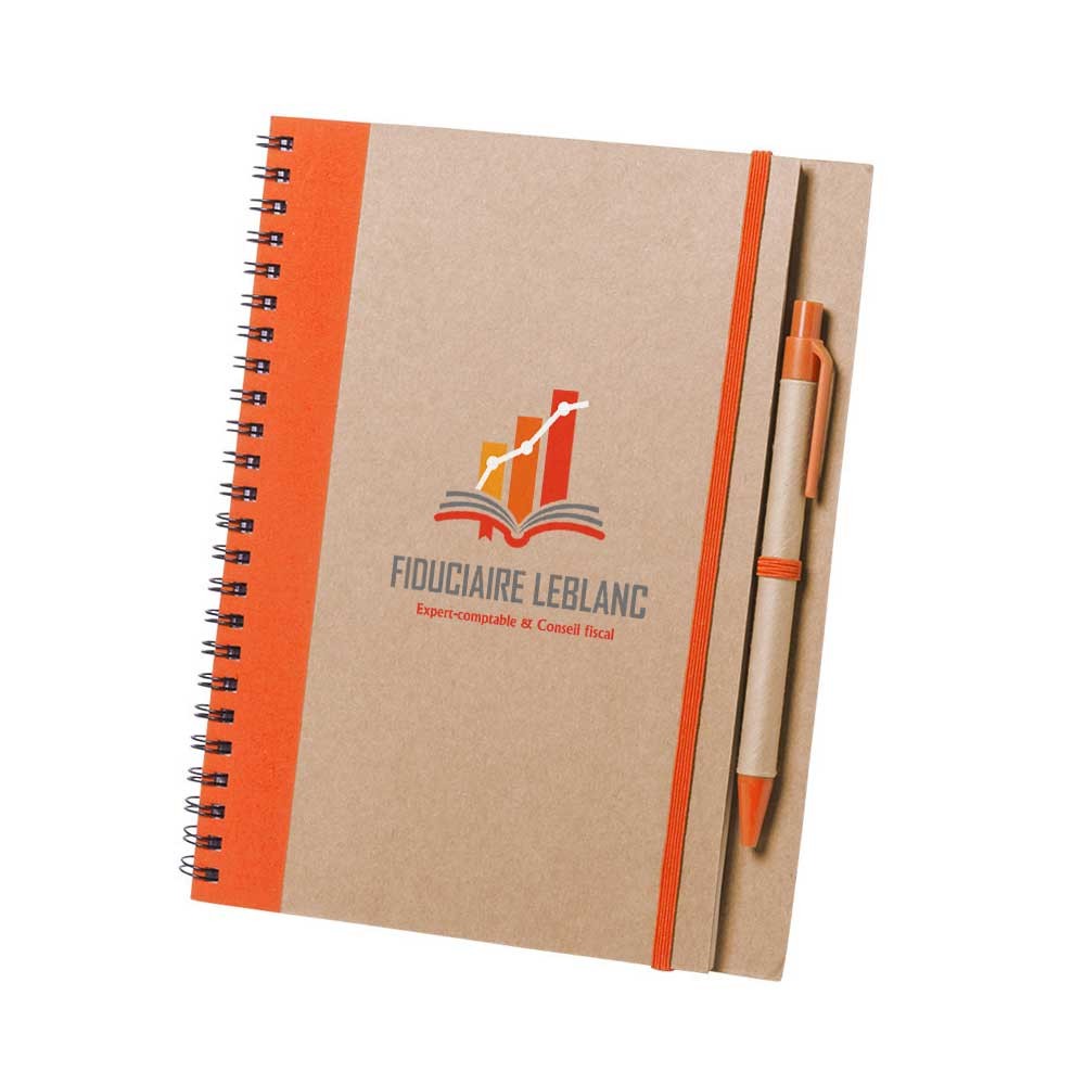 Cuaderno de Anillas de Cartón Reciclado Bicolor con Bolígrafo a Juego - Los Corrales