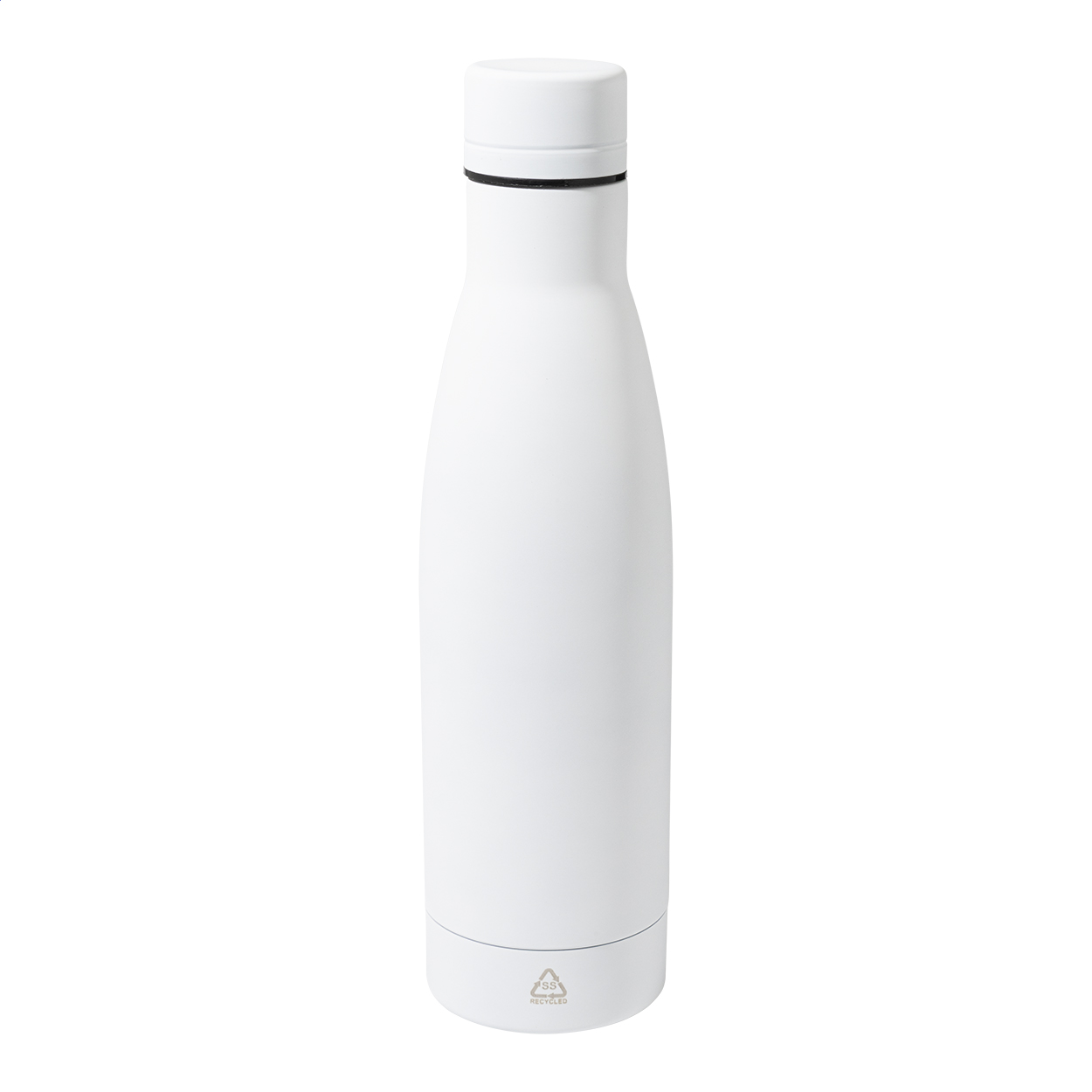 Botella de acero inoxidable reciclado con acabado de goma - Carrión de Calatrava