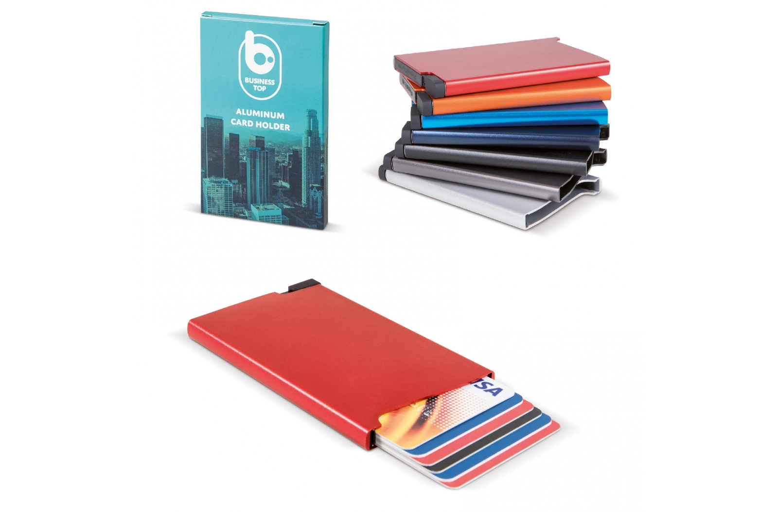 Porta tarjetas de aluminio con bloqueo RFID - Sant Jaume de Frontanyà