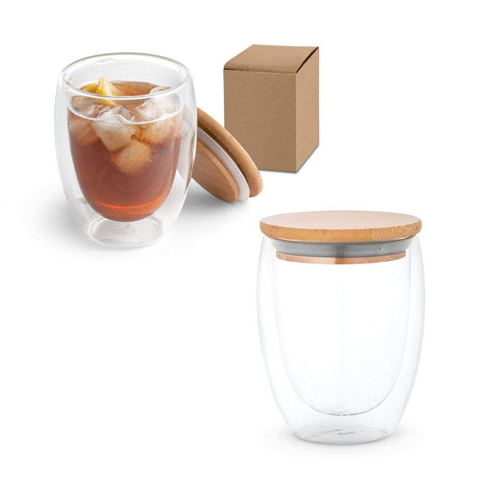 Vaso de Viaje de Vidrio con Aislamiento de Bambú 350ml - Ecton - El Pont de Vilomara i Rocafort