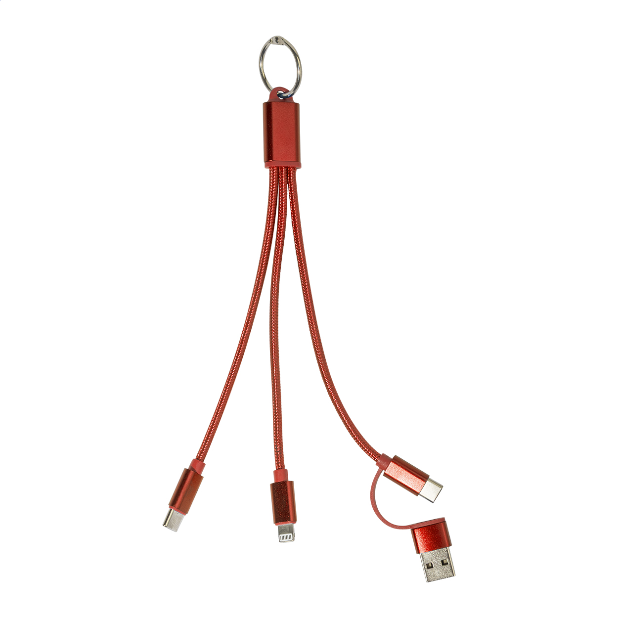 Cable de carga USB y llavero reciclado - El Pedroso impreso con logotipo