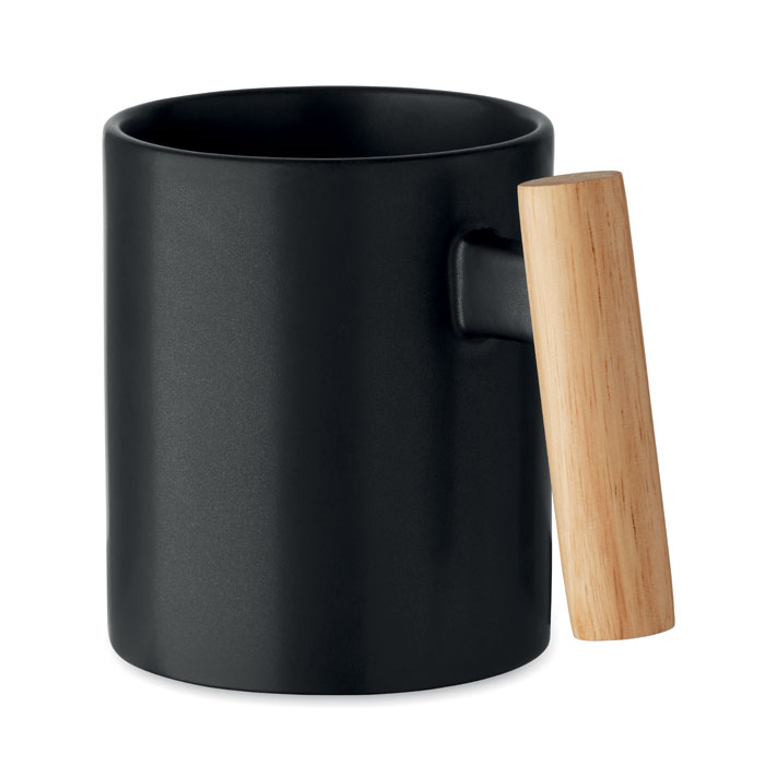Taza de cerámica con asa de madera - Albalatillo