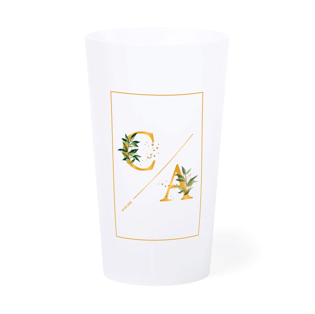 Translucent 33cl personalized cup - Four-color process printing 12.6 cm (Ghost)