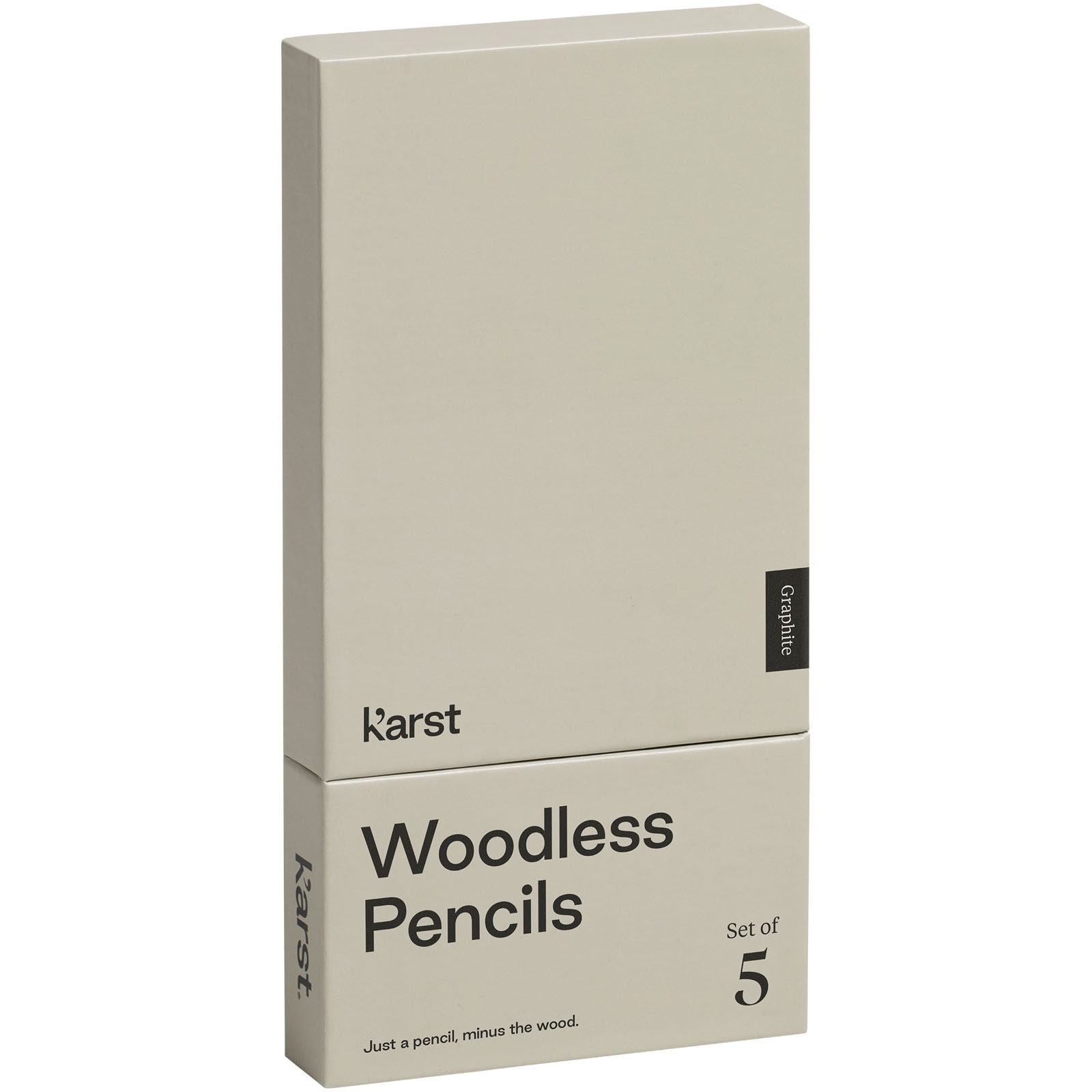 Juego de lápices de grafito sin madera K'arst® 2B de 5 piezas - Gris