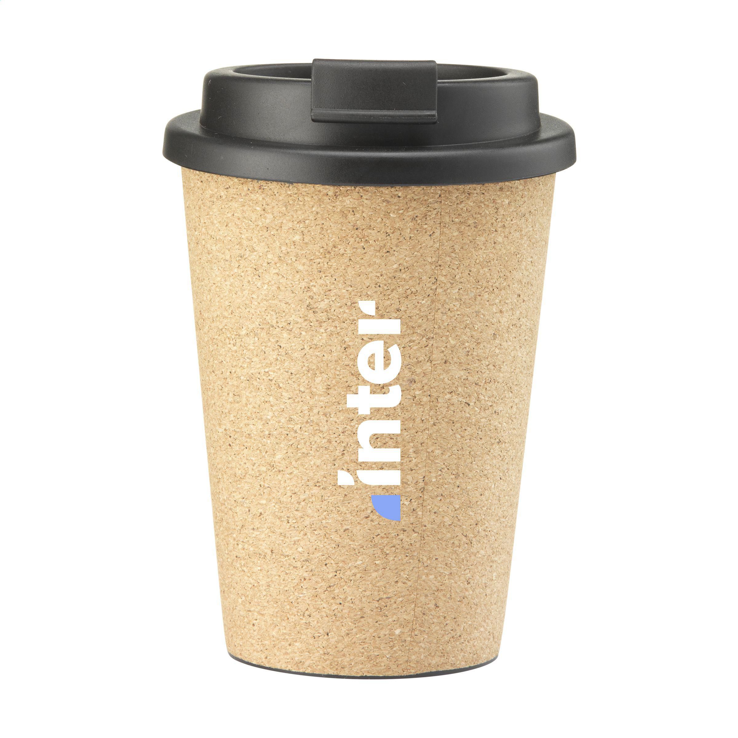 Taza de café de corcho reciclable - Pontevedra impreso con logotipo