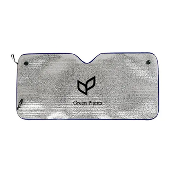 Protector solar de acabado metálico plateado con correas de ajuste elástico - Espinoso del Rey