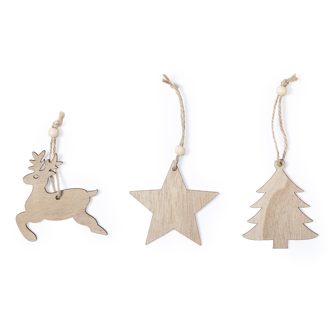Conjunto de Figuras de Madera para Colgar en Navidad - Montizón