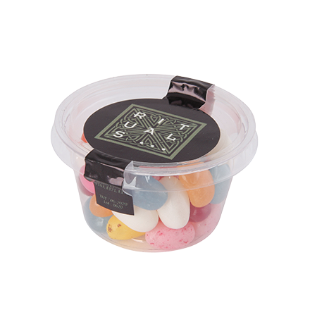 Olla Biodegradable Transparente con Tapa Separada y Frijoles de Goma - Valle de Bardají