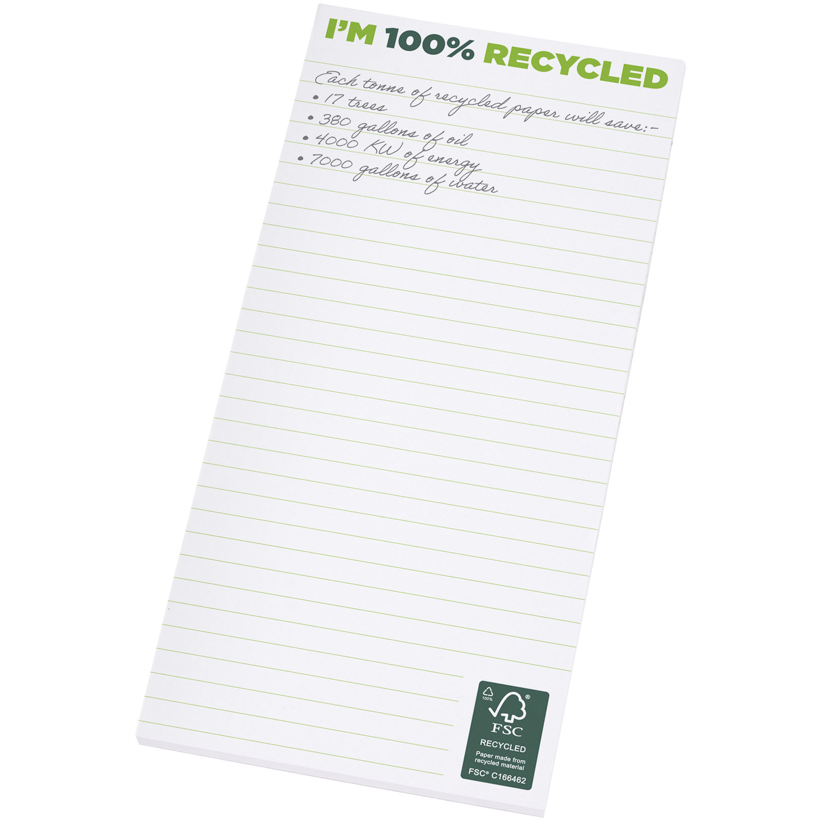 Bloc de notas Desk-Mate de papel reciclado blanco - Ontiñena