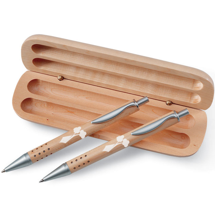 Set de Regalo de Bolígrafo de Bola y Lápiz Mecánico en Caja de Madera - Turville - Magallón