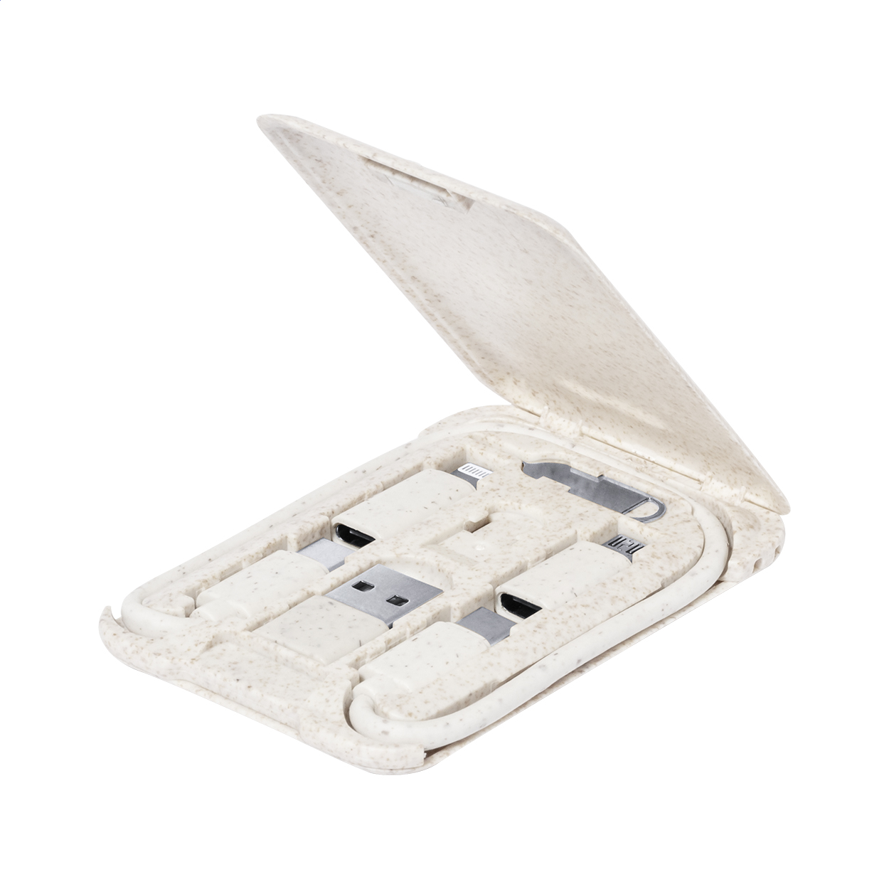 Cable Cargador Multiuso EcoTech - Alhama de Aragón impreso con logotipo