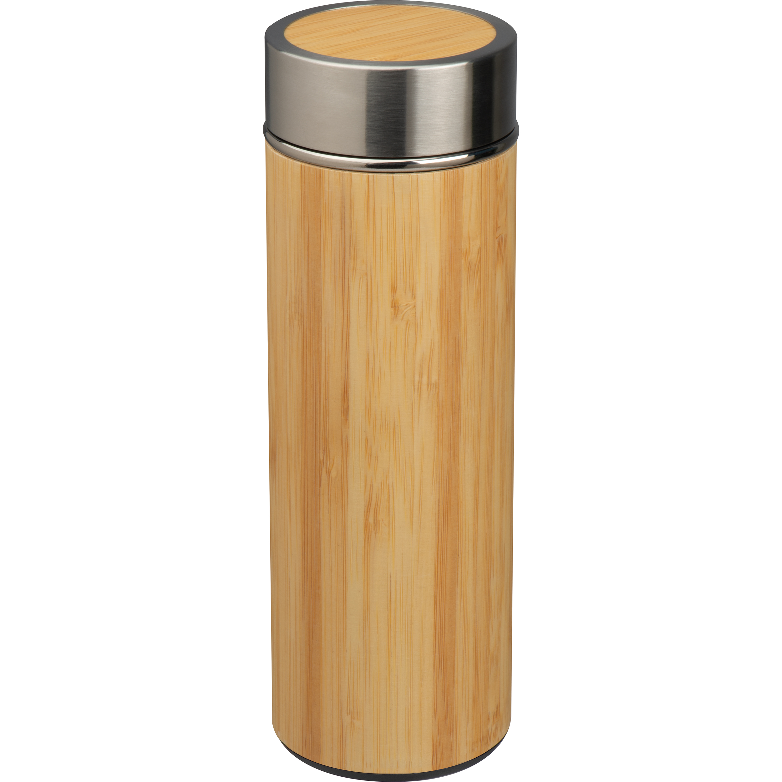 Taza de acero inoxidable con colador de té en apariencia de bambú 350ml - Rueda de Jalón