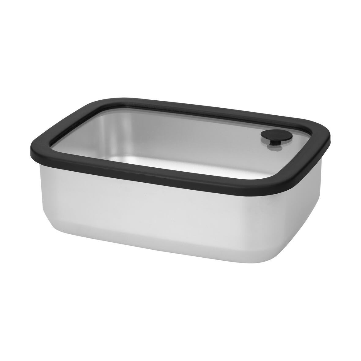 Cajas de almuerzo RILO en acero inoxidable con tapa de vidrio, 1100 ml - Huerto
