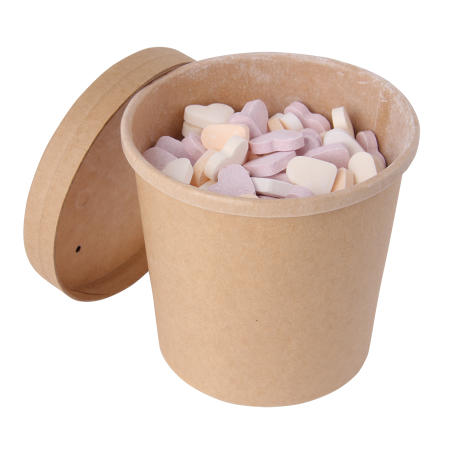 Caja dulce de cartón Kraft natural con corazones DutchDex - Seva