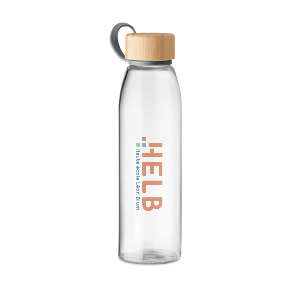 Botella de Vidrio con Tapa de Bambú - Cabañas de la Sagra