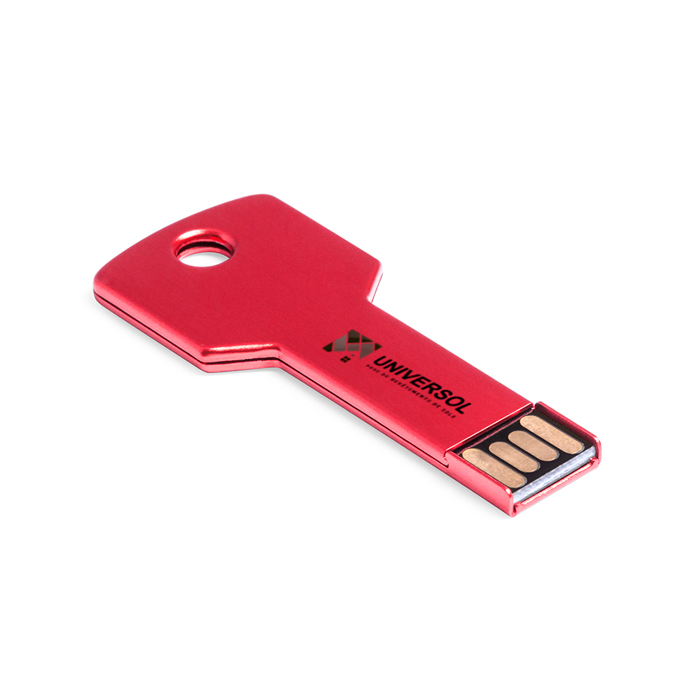 Memoria USB de 16GB en Forma de Llave con Acabado Brillante en Aluminio - Almonacid de la Cuba