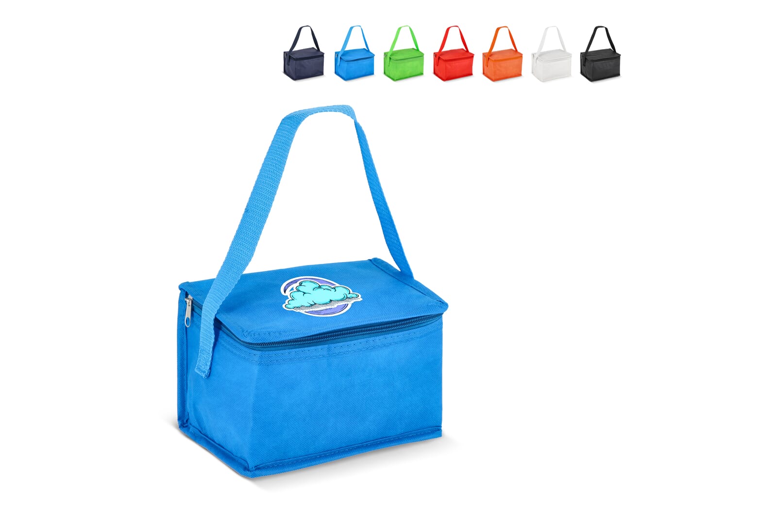 Bolsa térmica R-PET para 6 latas, no tejido, 20 x 13 x 12,5 cm, 75 g/m²