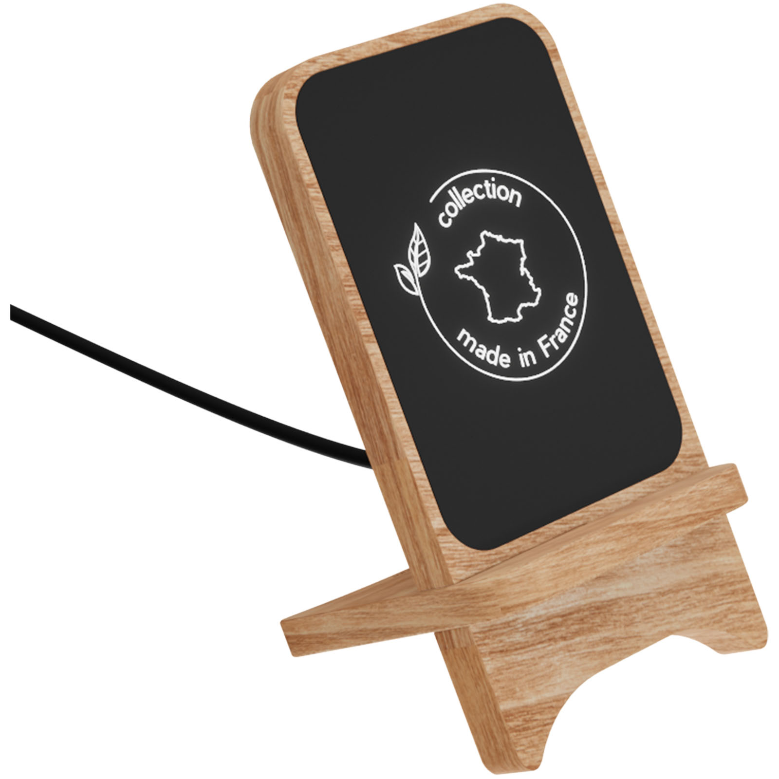 Soporte de carga inalámbrica de madera de roble francés de 10W - Bárcabo