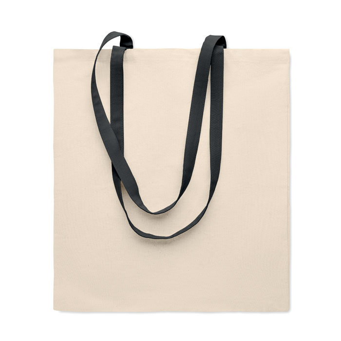 Una bolsa de algodón para compras con mangos largos y coloridos, con un peso de 140 gramos por metro cuadrado - Everton - Campos