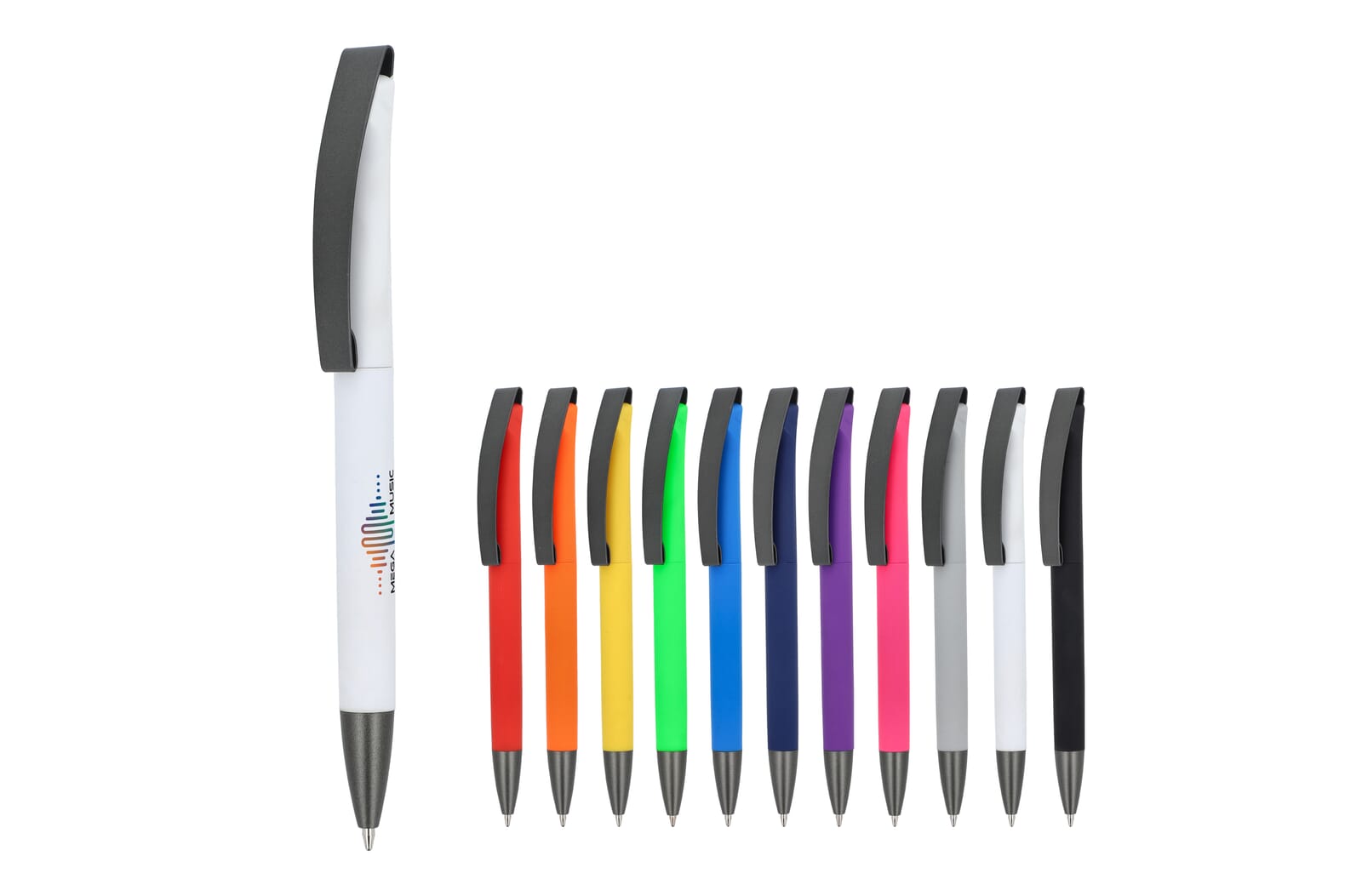 Bolígrafo Vegas softtouch con clip metálico