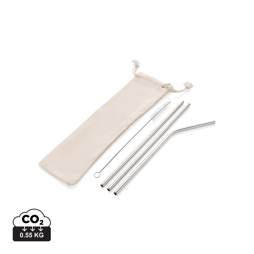Juego de pajitas reutilizables de acero inoxidable 3 piezas - Santa Lucía de Tirajana