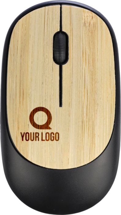 Ratón inalámbrico de ABS con detalles de bambú - Villalengua
