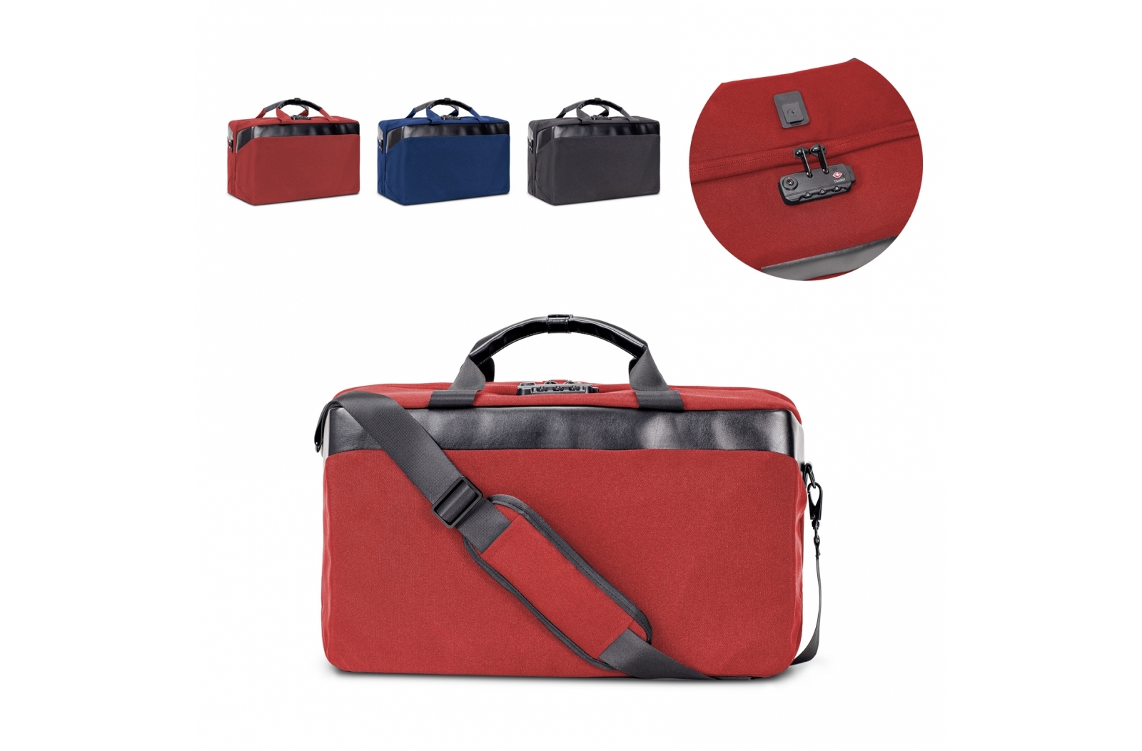 Bolsa de Viaje Compacta R-PET con Enchufe USB y Candado TSA - Montclar
