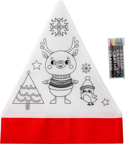 Sombrero de colorear navideño de material no tejido con crayones - Villaseca de la Sagra