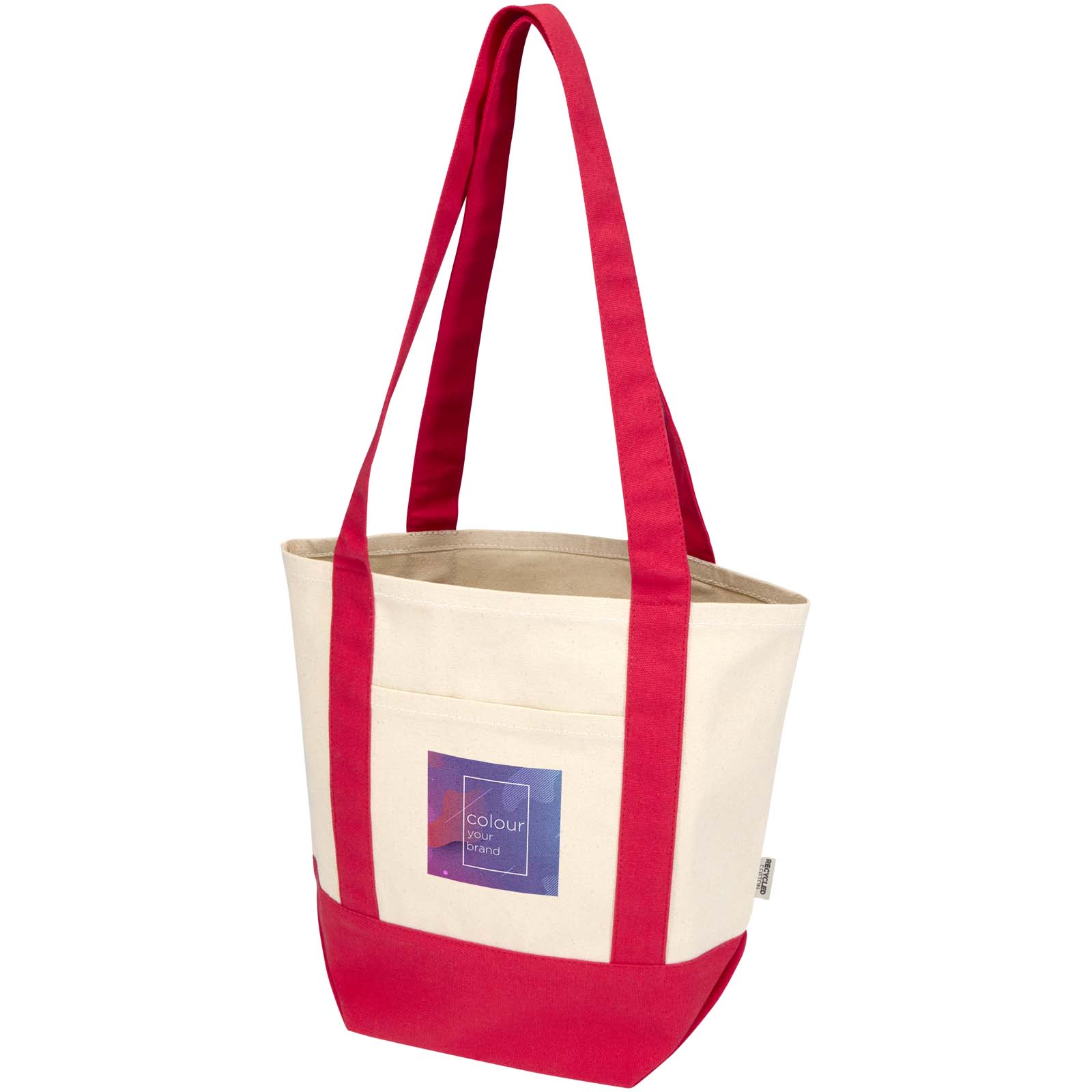 Bolsa de tela reciclada resistente - Canales de la Sierra impreso con logotipo