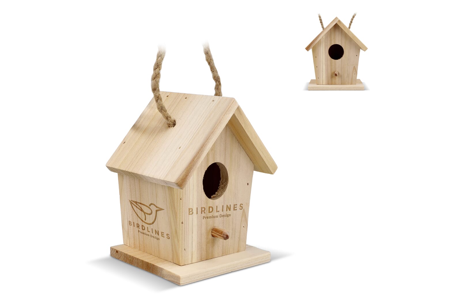 Pequeña casa de pájaros de madera FSC