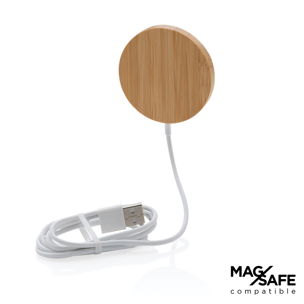 Cargador inalámbrico magnético de bambú de 10 W Masmon