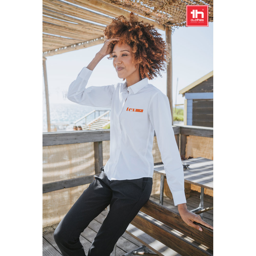 Camisa Plisada de Mezcla de Algodón para Mujeres - Hartington - Peñacerrada-Urizaharra