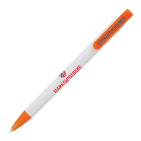 Bolígrafo de plástico Peekay de LUZON con clip cuadrado y tinta azul - Used