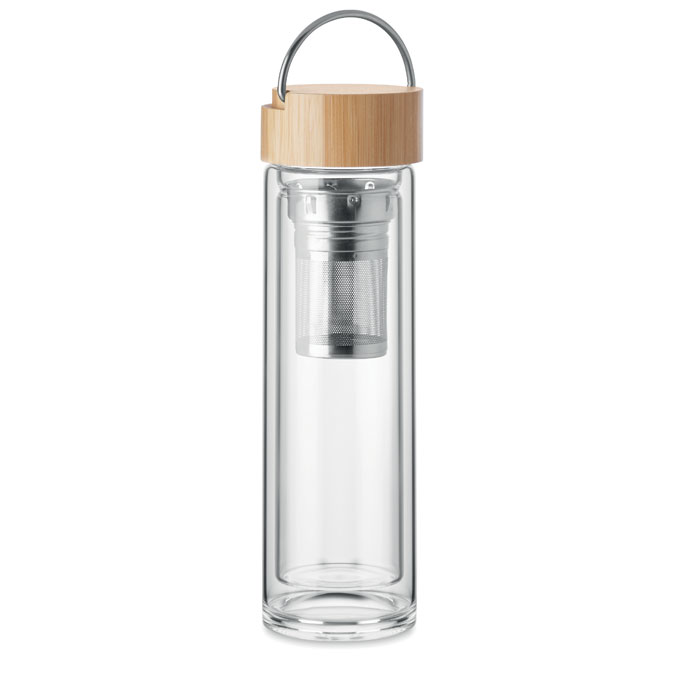 Botella de Infusor de Té de Borosilicato de Bambú - Claydon - Lagata