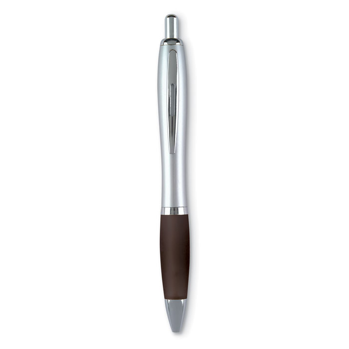 Bolígrafo con botón de presión de agarre suave satinado - Estellencs
