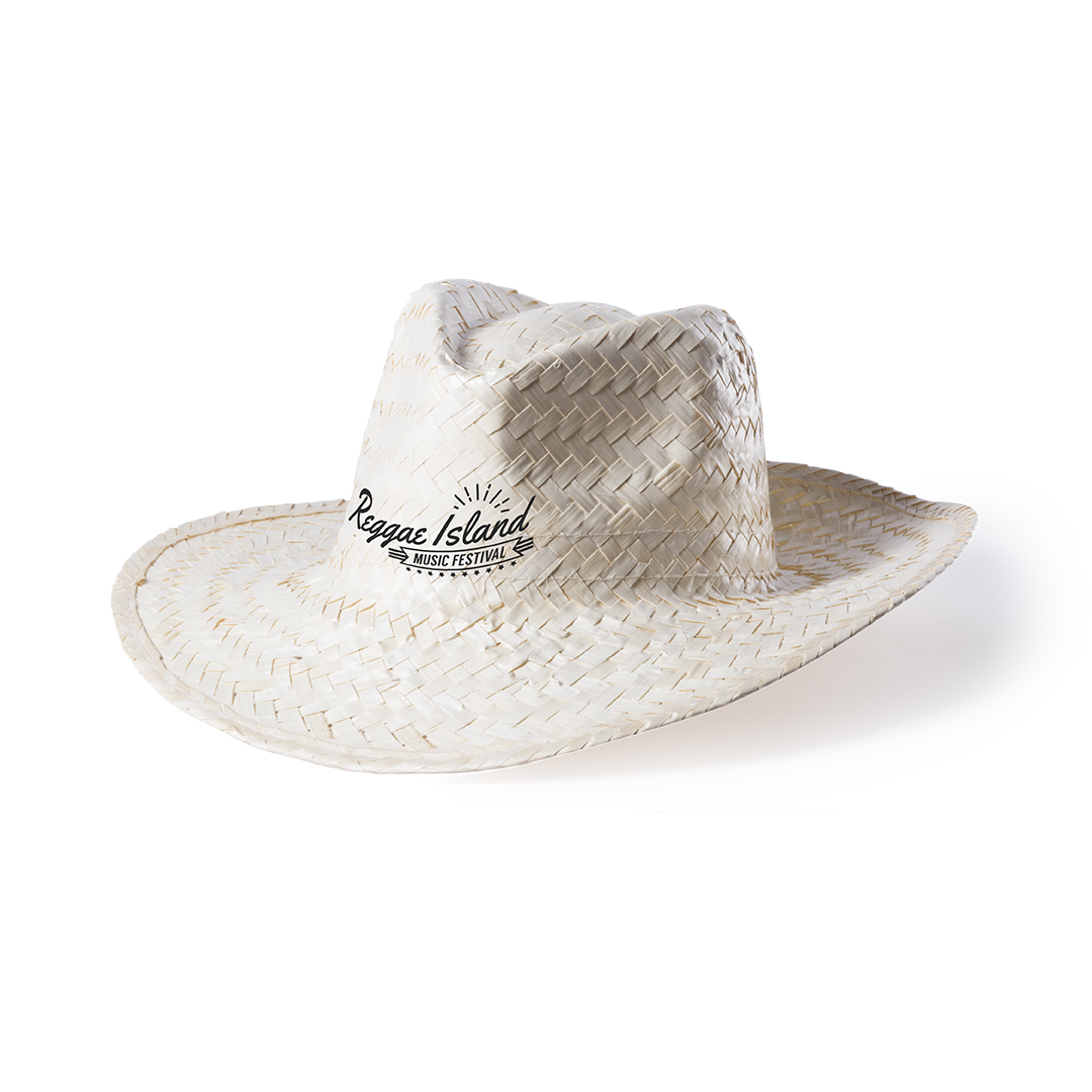 Sombrero de Paja de Color Natural con Superficie de Impresión por Tampografía - Palafrugell